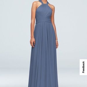 David’s Bridal Steel Blue Bridesmaid Dress size 2